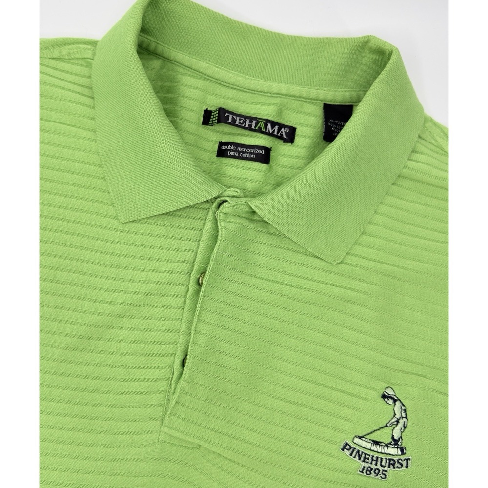 Pinehurst 1895 Tehama‎ Polo Shirt Men XL Green Mercerized Golf Cotton